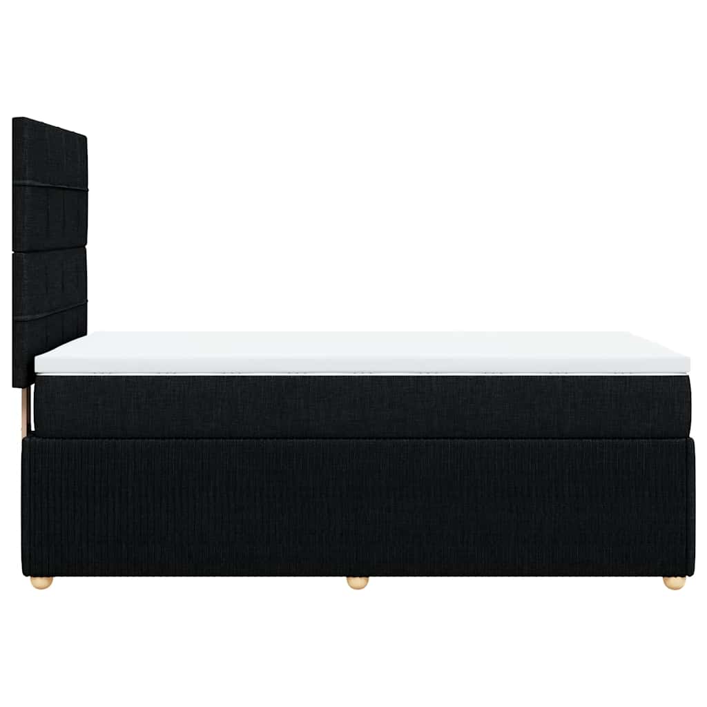 vidaXL Κρεβάτι Boxspring με Στρώμα Μαύρο 90x190 εκ.Υφασμάτινο