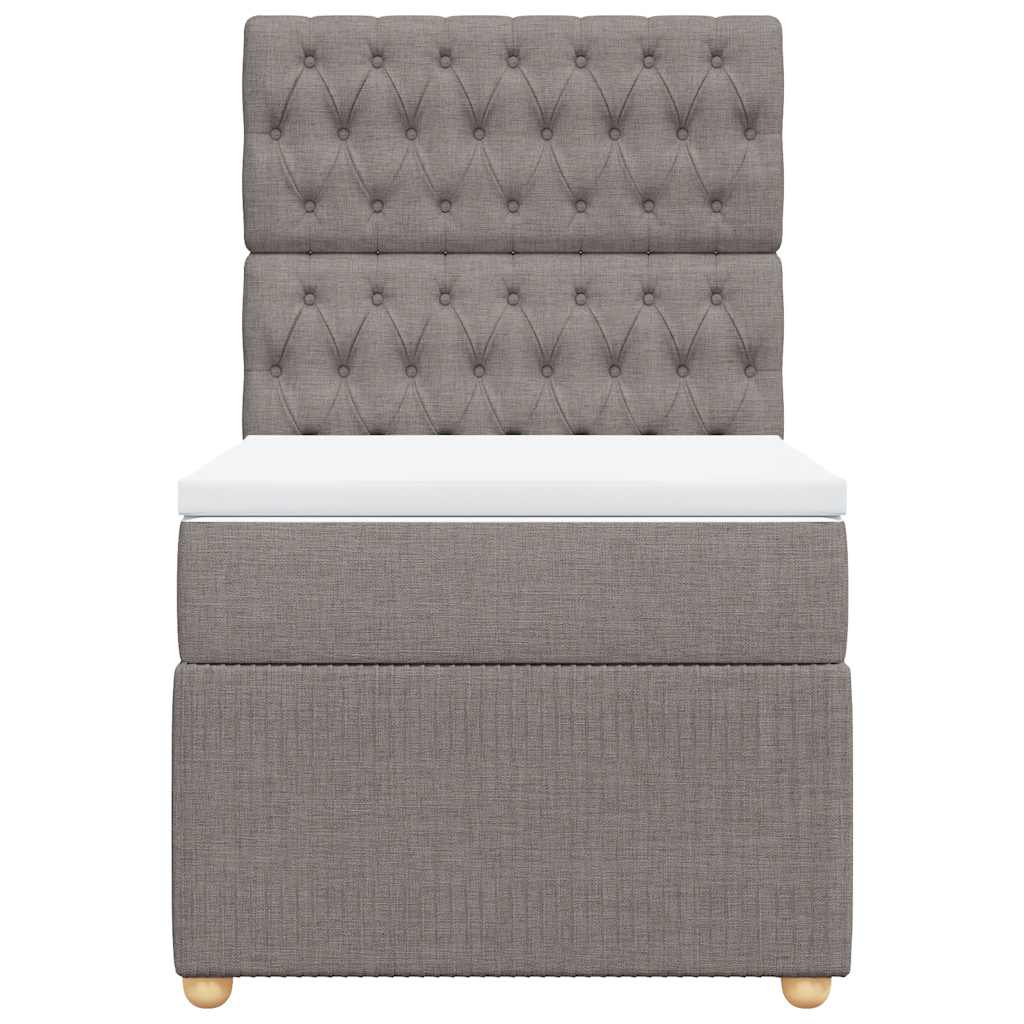 vidaXL Κρεβάτι Boxspring με Στρώμα Taupe 90x190 εκ.Υφασμάτινο