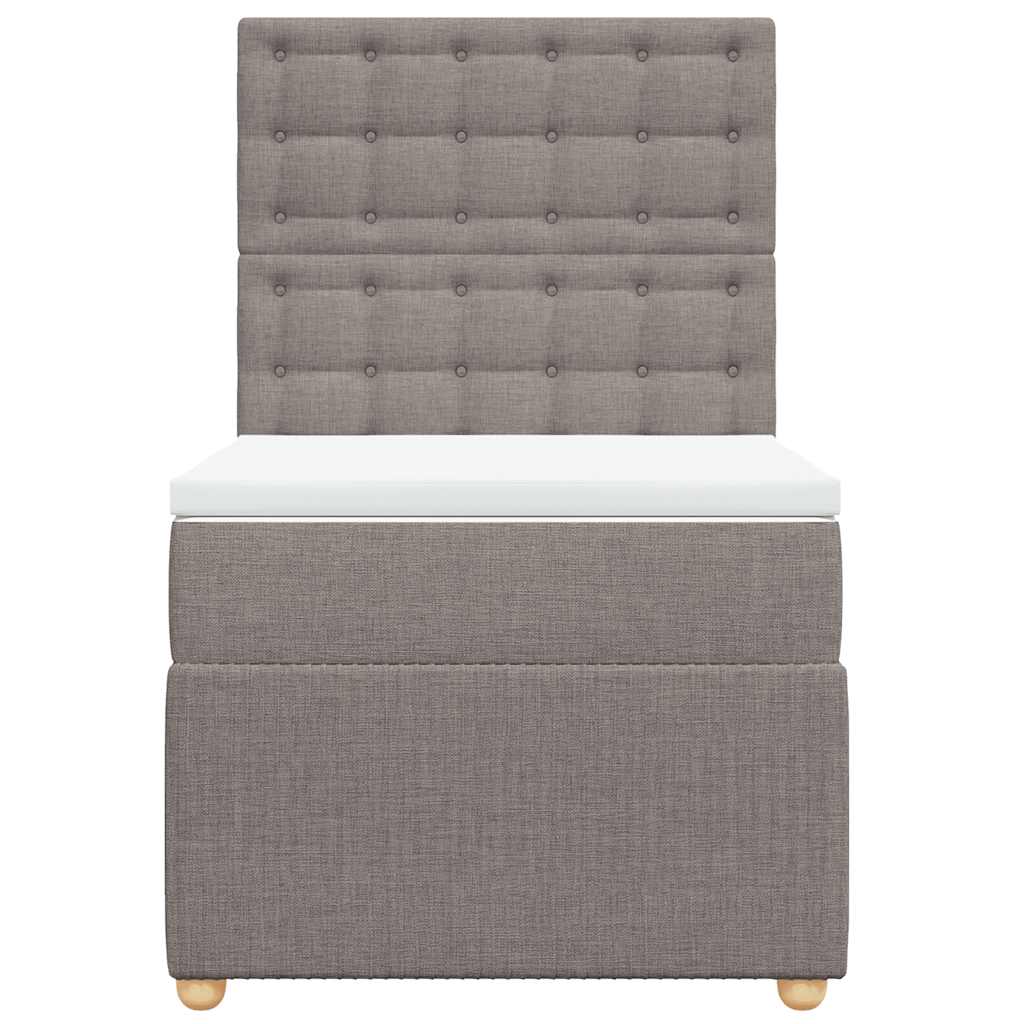 vidaXL Κρεβάτι Boxspring με Στρώμα Taupe 90x190 εκ.Υφασμάτινο