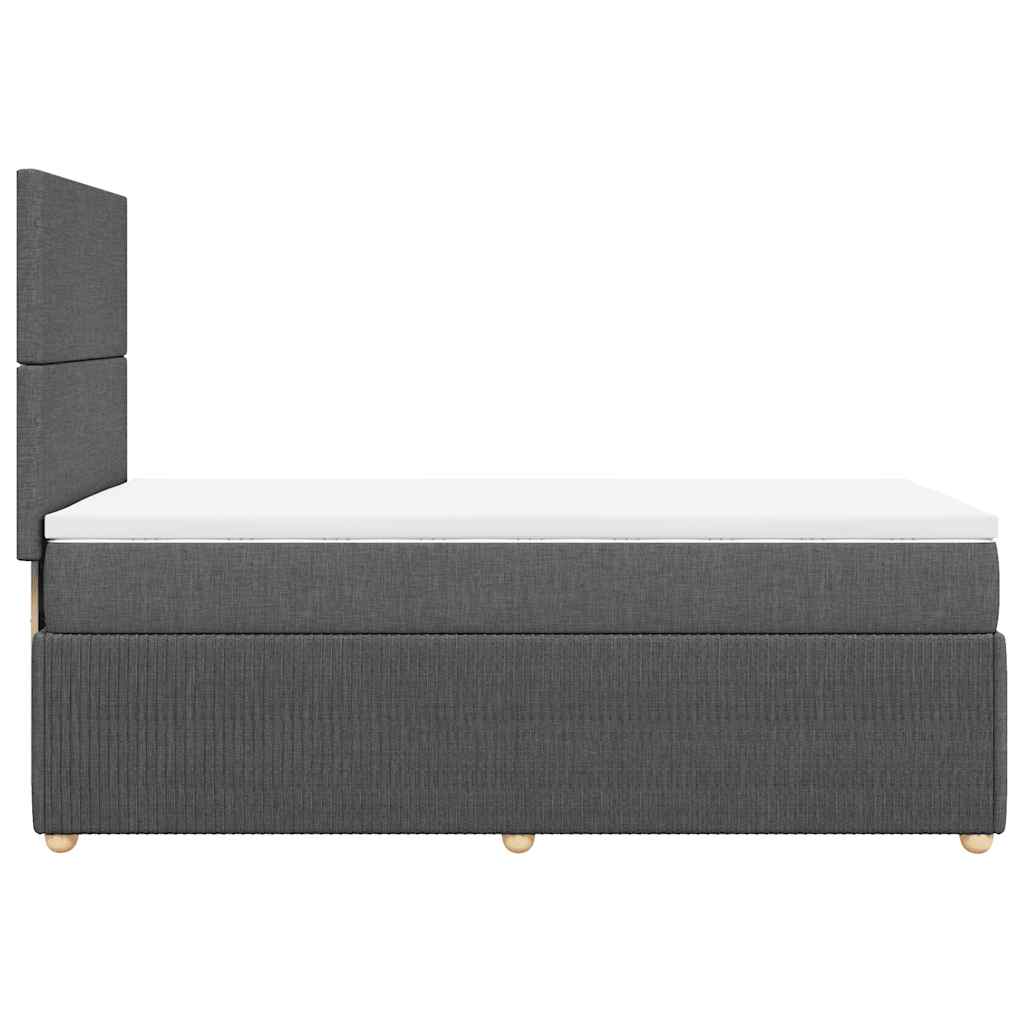 vidaXL Κρεβάτι Boxspring με Στρώμα Σκούρο Γκρι 90x200 εκ. Υφασμάτινο