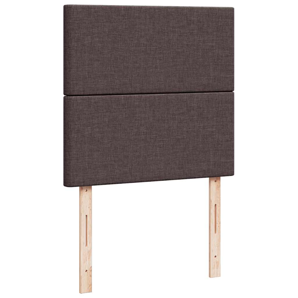 vidaXL Κρεβάτι Boxspring με Στρώμα Σκούρο Καφέ 90x200 εκ. Υφασμάτινο