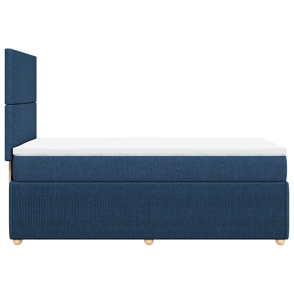vidaXL Κρεβάτι Boxspring με Στρώμα Μπλε 90x200 εκ.Υφασμάτινο