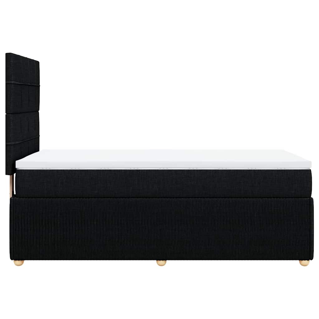 vidaXL Κρεβάτι Boxspring με Στρώμα Μαύρο 90x200 εκ. Υφασμάτινο