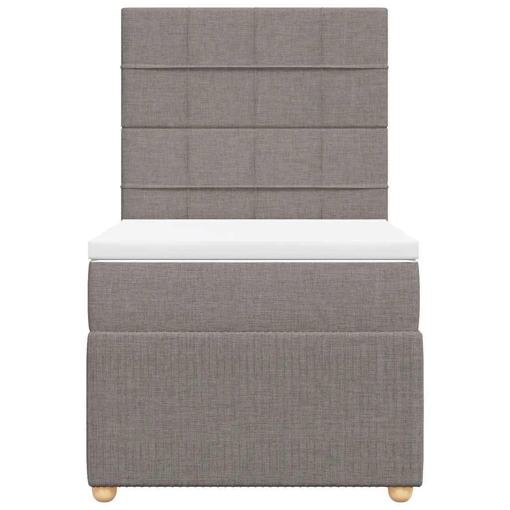 vidaXL Κρεβάτι Boxspring με Στρώμα Taupe 90x200 εκ. Υφασμάτινο