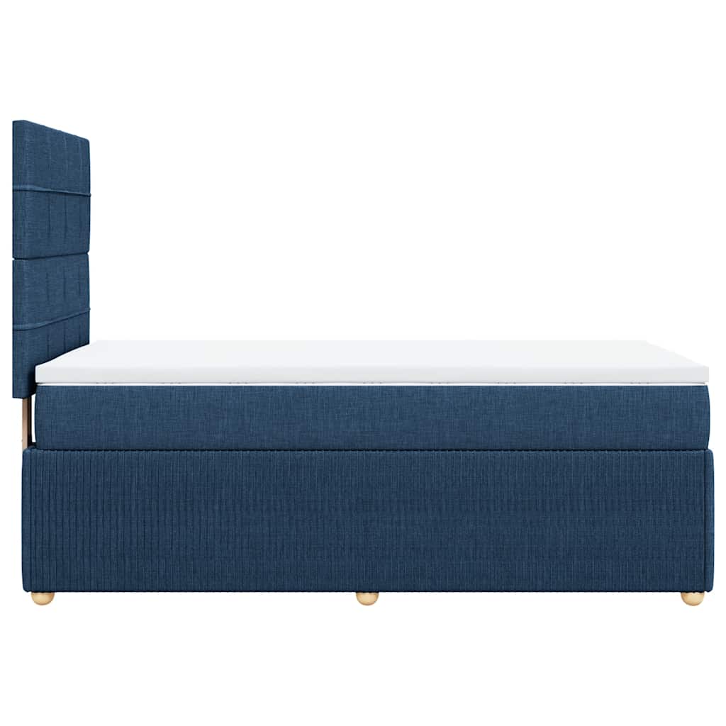 vidaXL Κρεβάτι Boxspring με Στρώμα Μπλε 90x200 εκ.Υφασμάτινο
