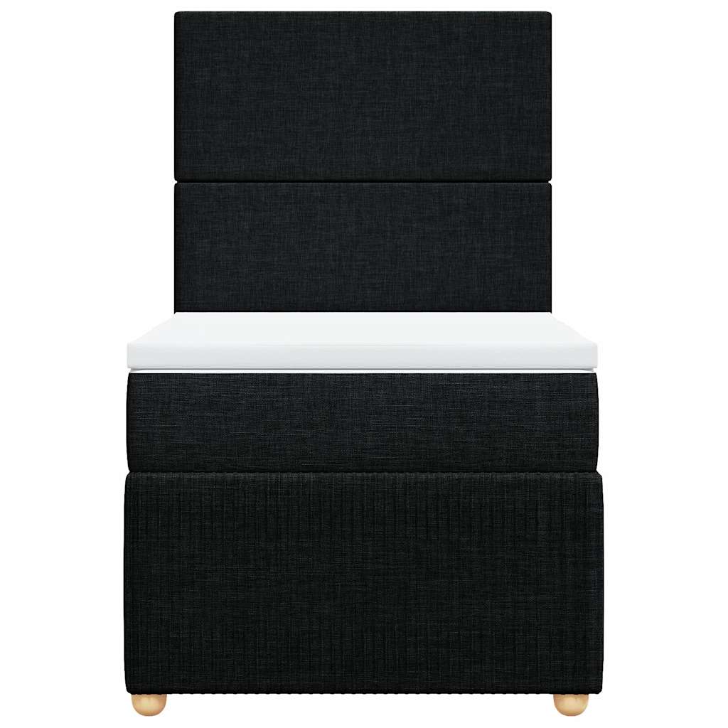 vidaXL Κρεβάτι Boxspring με Στρώμα Μαύρο 100 x 200 εκ. Υφασμάτινο