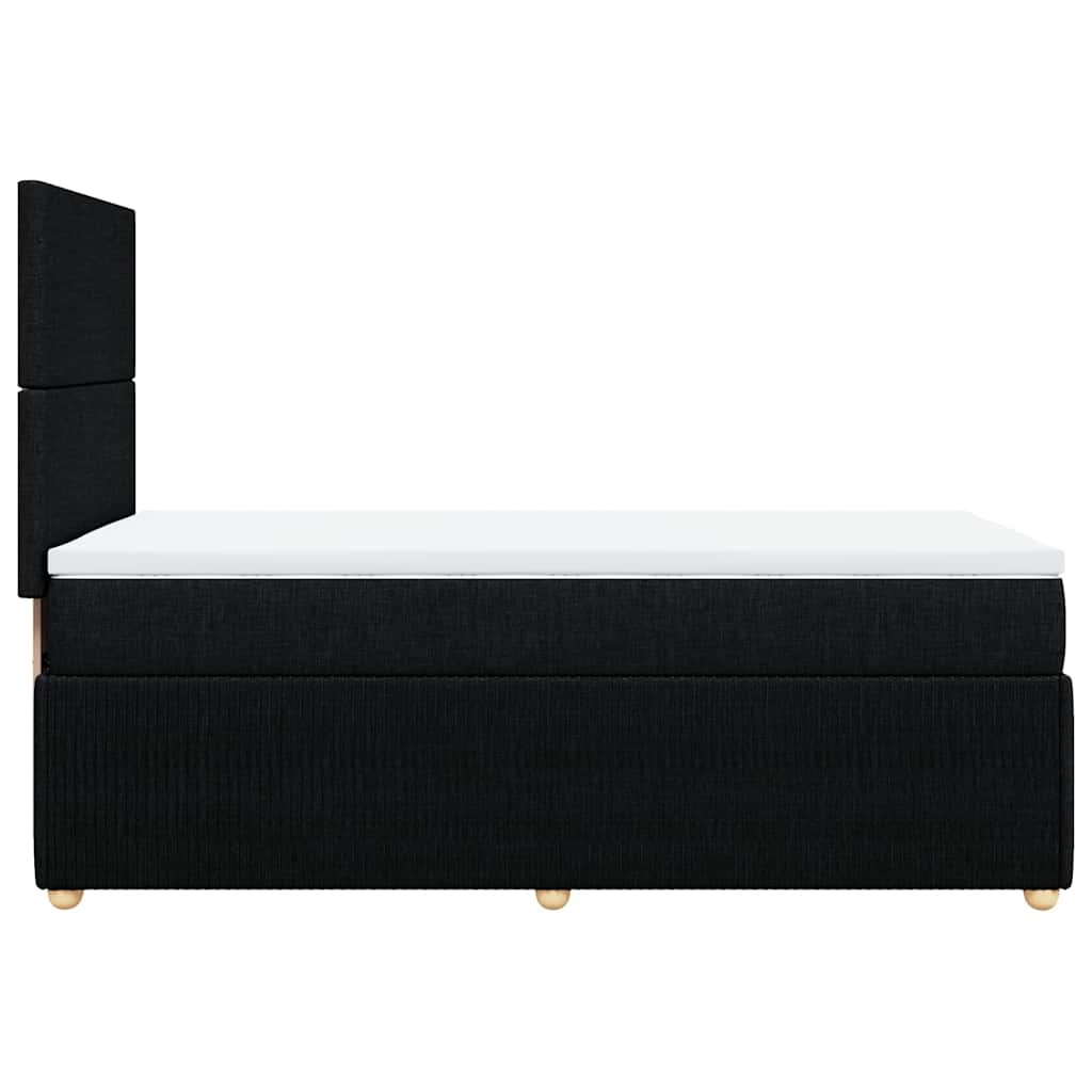 vidaXL Κρεβάτι Boxspring με Στρώμα Μαύρο 100 x 200 εκ. Υφασμάτινο