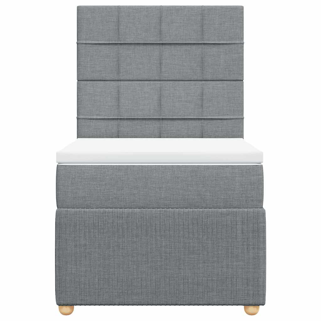vidaXL Κρεβάτι Boxspring με Στρώμα Ανοιχτό Γκρι 100x200 εκ. Υφασμάτινο