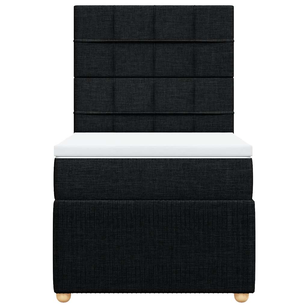 vidaXL Κρεβάτι Boxspring με Στρώμα Μαύρο 100 x 200 εκ. Υφασμάτινο