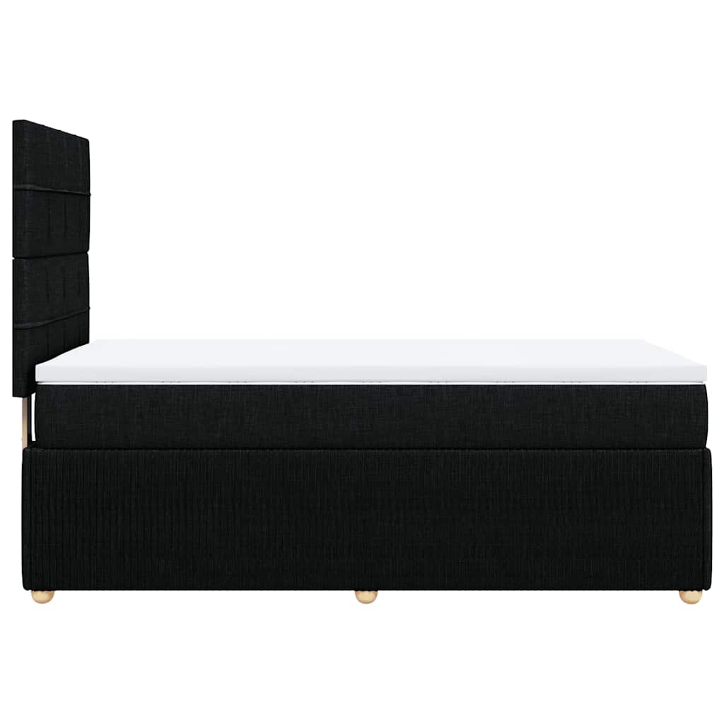 vidaXL Κρεβάτι Boxspring με Στρώμα Μαύρο 100 x 200 εκ. Υφασμάτινο