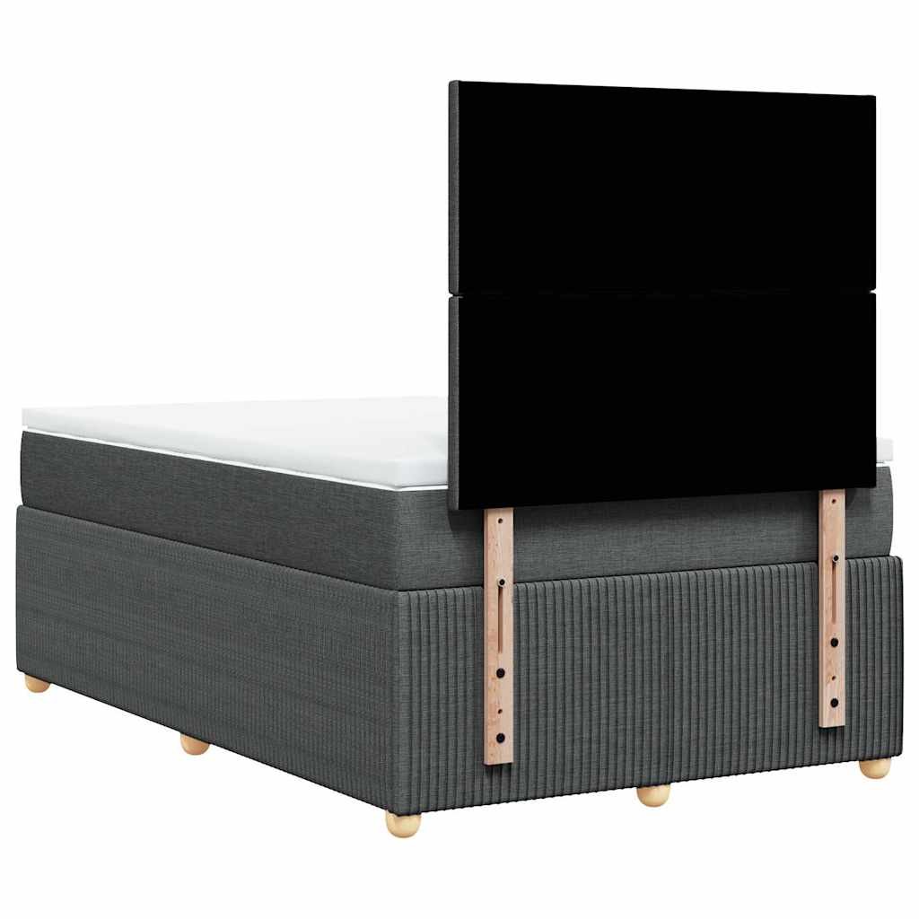 vidaXL Κρεβάτι Boxspring με Στρώμα Σκούρο Γκρι 120x190 εκ Υφασμάτινο