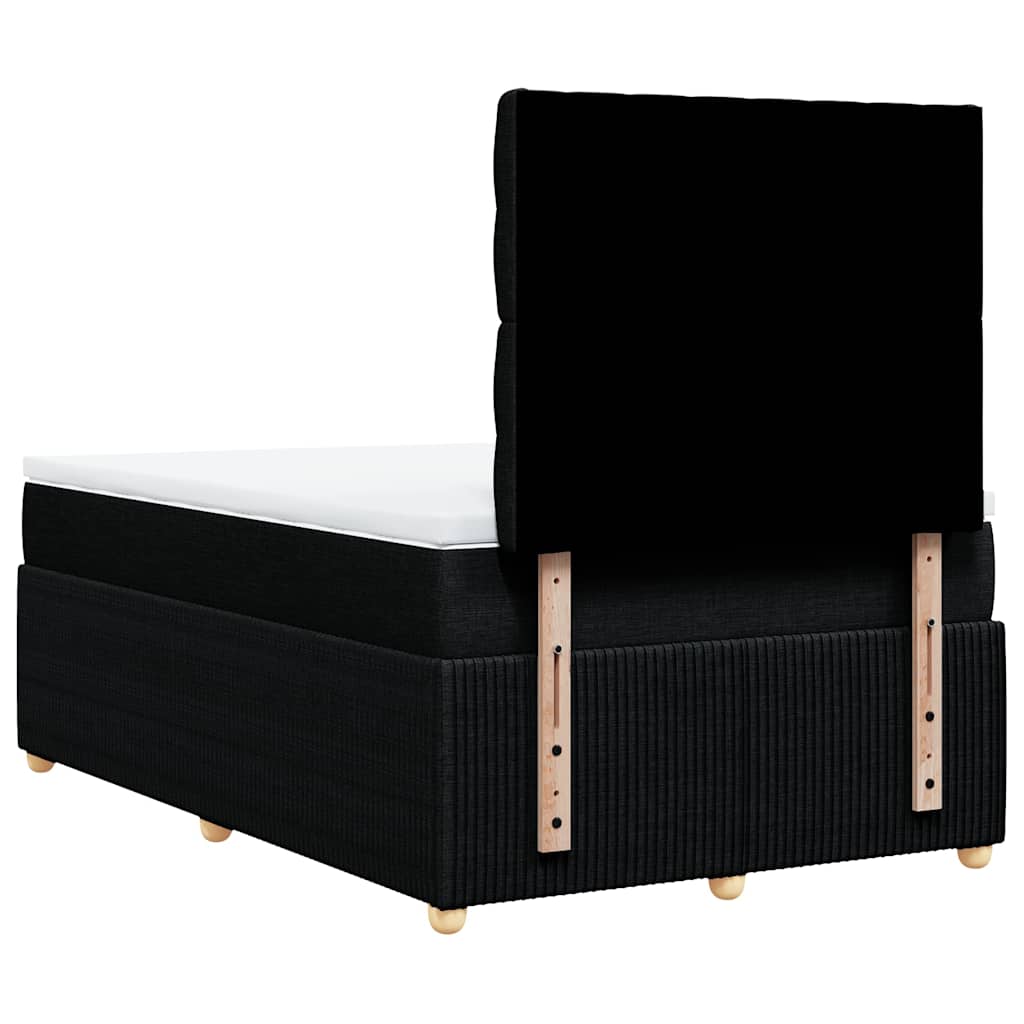 vidaXL Κρεβάτι Boxspring με Στρώμα Μαύρο 120x190 εκ. Υφασμάτινο