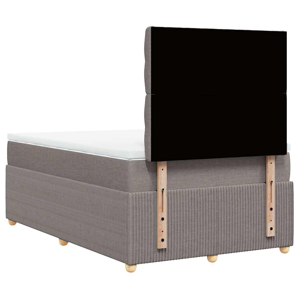 vidaXL Κρεβάτι Boxspring με Στρώμα Taupe 120x190 εκ. Υφασμάτινο