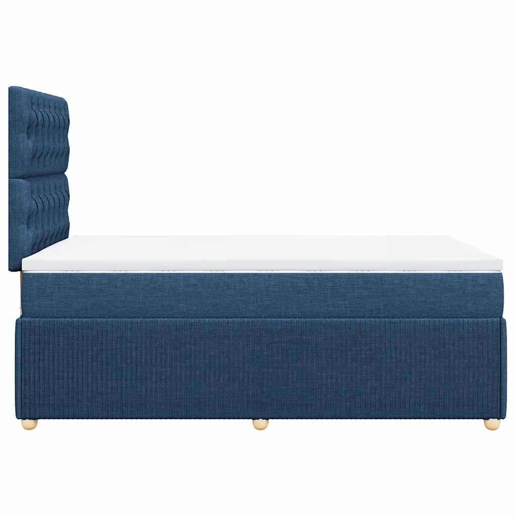 vidaXL Κρεβάτι Boxspring με Στρώμα Μπλε 120x190 εκ. Υφασμάτινο