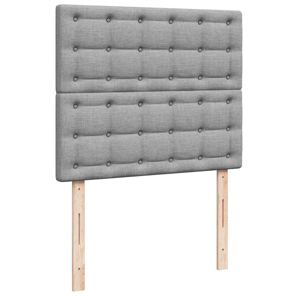 vidaXL Κρεβάτι Boxspring με Στρώμα Ανοιχτό Γκρι 120x190 εκ. Υφασμάτινο