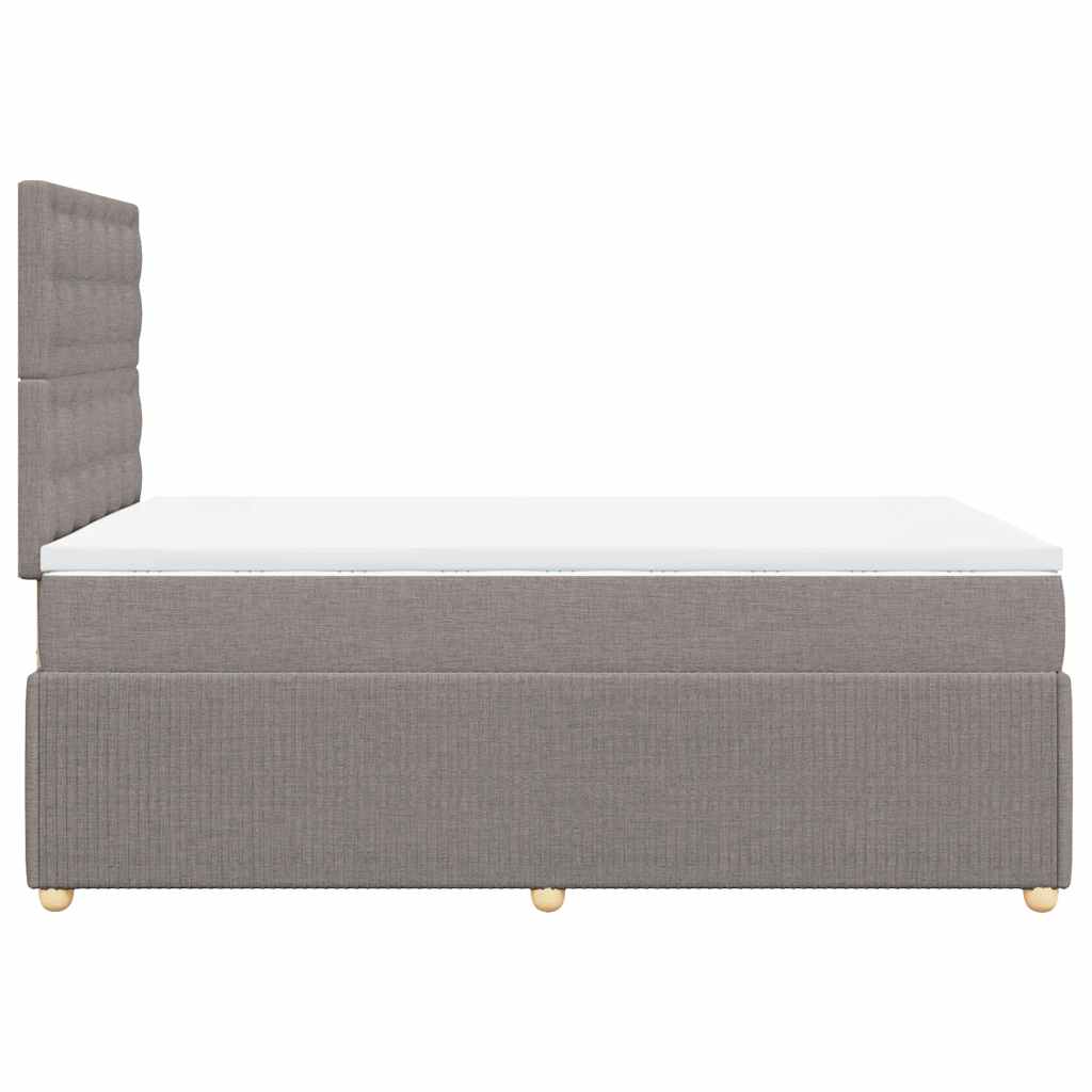 vidaXL Κρεβάτι Boxspring με Στρώμα Taupe 120x190 εκ. Υφασμάτινο