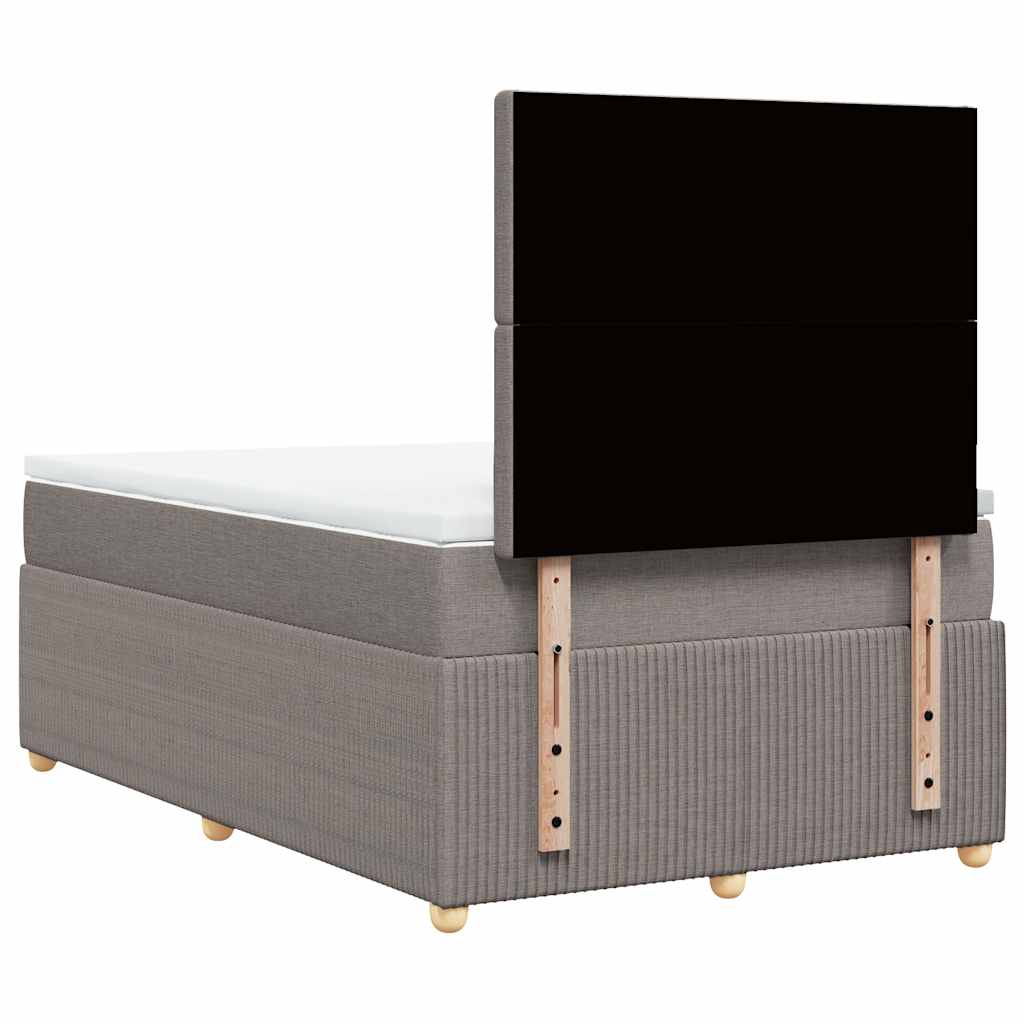 vidaXL Κρεβάτι Boxspring με Στρώμα Taupe 120x190 εκ. Υφασμάτινο
