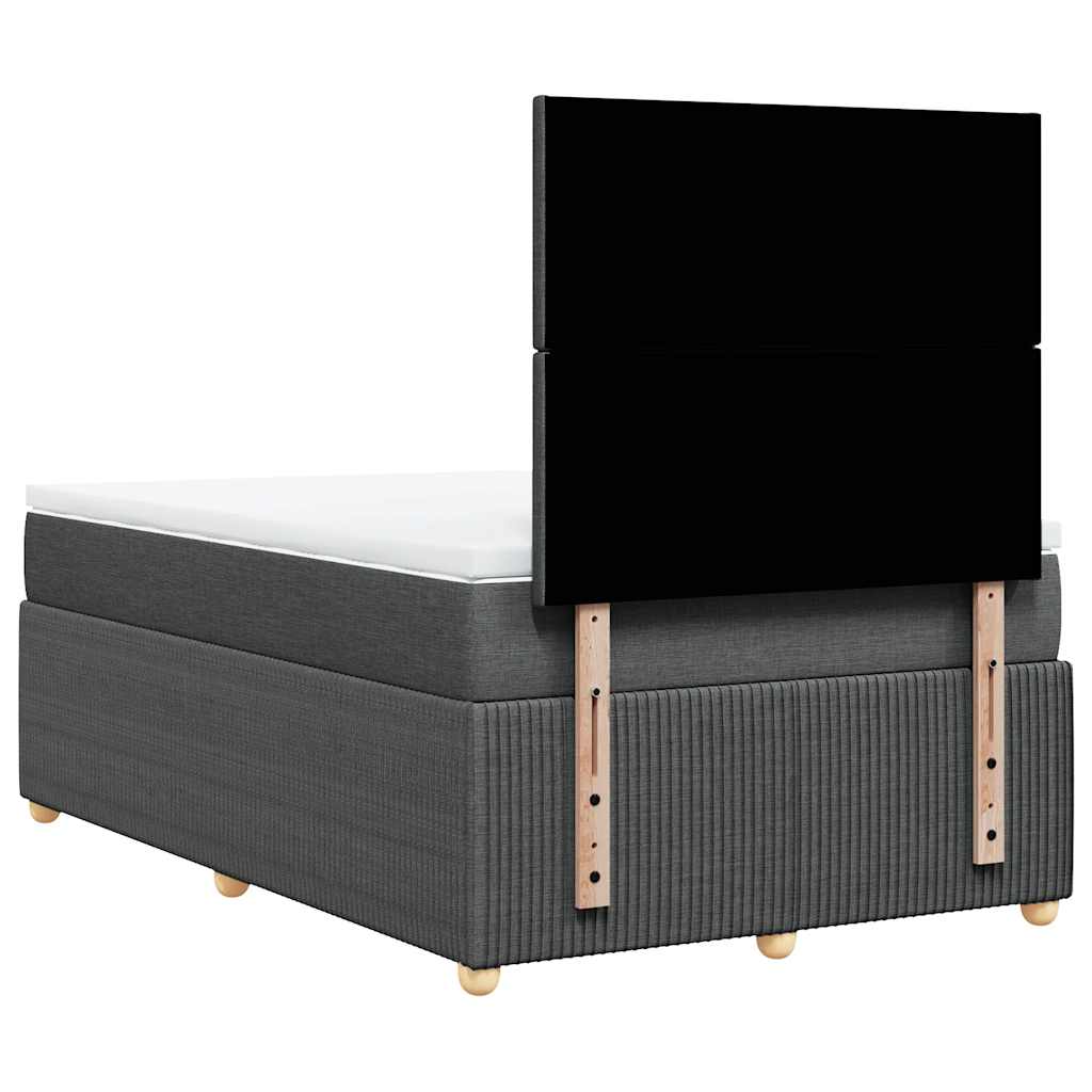 vidaXL Κρεβάτι Boxspring με Στρώμα Σκούρο Γκρι 120x200 εκ. Υφασμάτινο