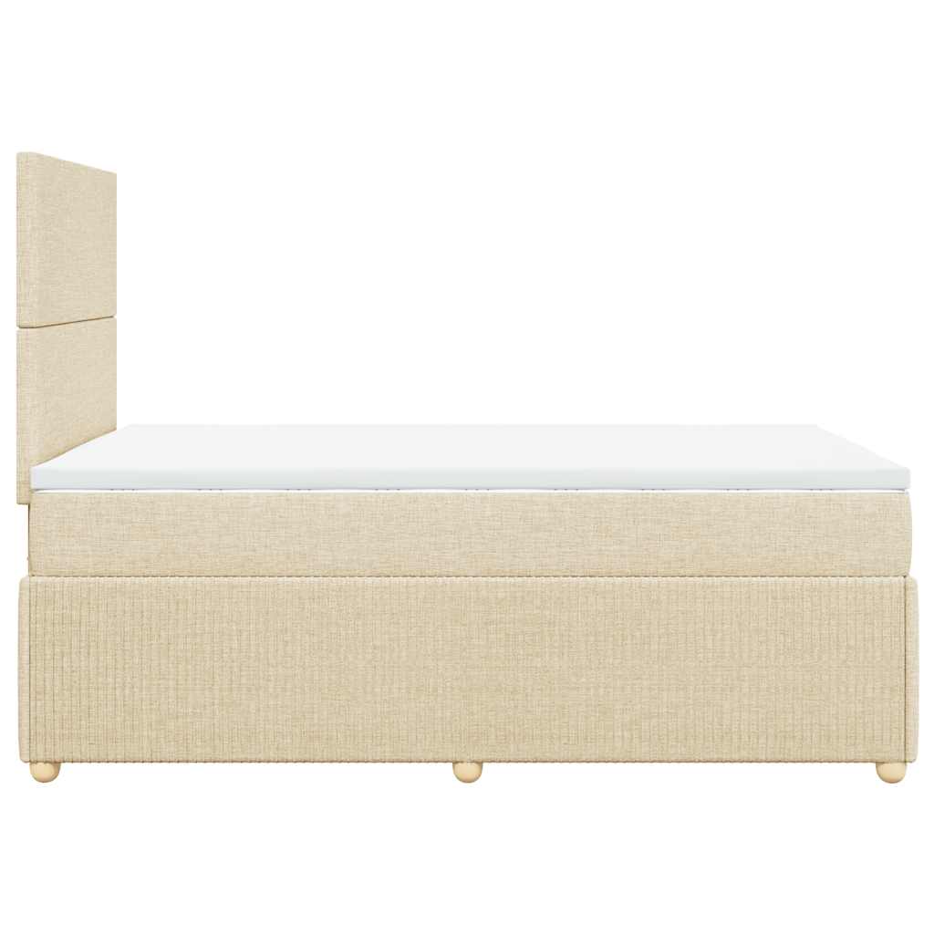 vidaXL Κρεβάτι Boxspring με Στρώμα Κρεμ 120x200 εκ. Υφασμάτινο