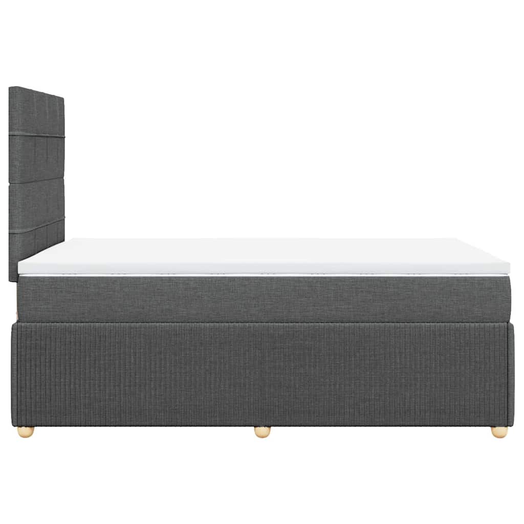 vidaXL Κρεβάτι Boxspring με Στρώμα Σκούρο Γκρι 120x200 εκ. Υφασμάτινο
