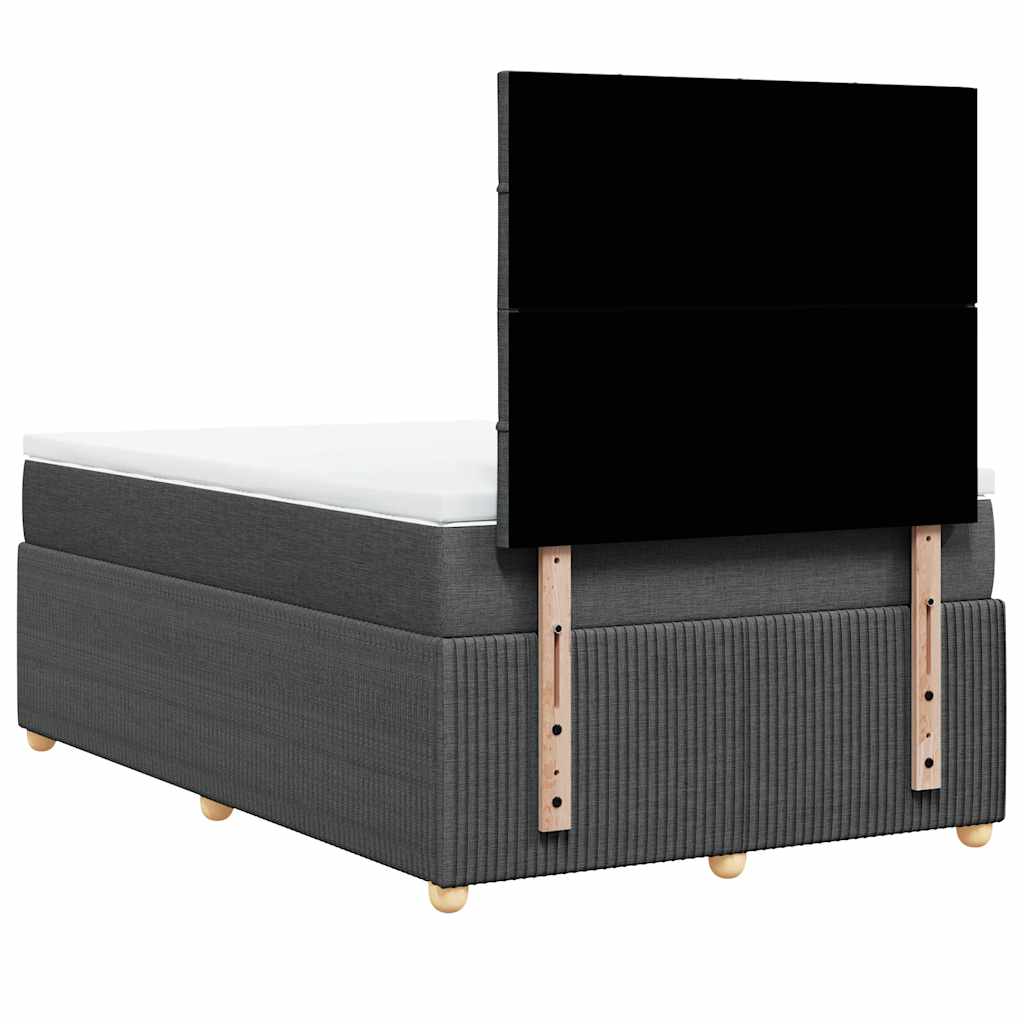 vidaXL Κρεβάτι Boxspring με Στρώμα Σκούρο Γκρι 120x200 εκ. Υφασμάτινο