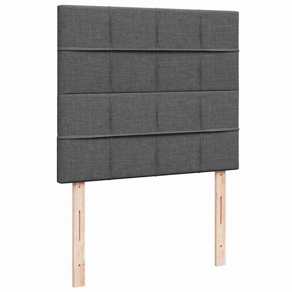 vidaXL Κρεβάτι Boxspring με Στρώμα Σκούρο Γκρι 120x200 εκ. Υφασμάτινο