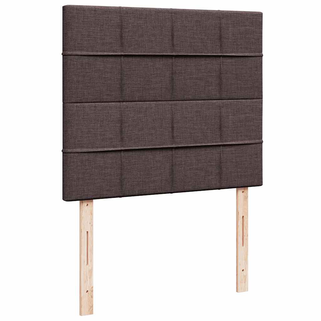 vidaXL Κρεβάτι Boxspring με Στρώμα Σκούρο Καφέ 120x200 εκ. Υφασμάτινο