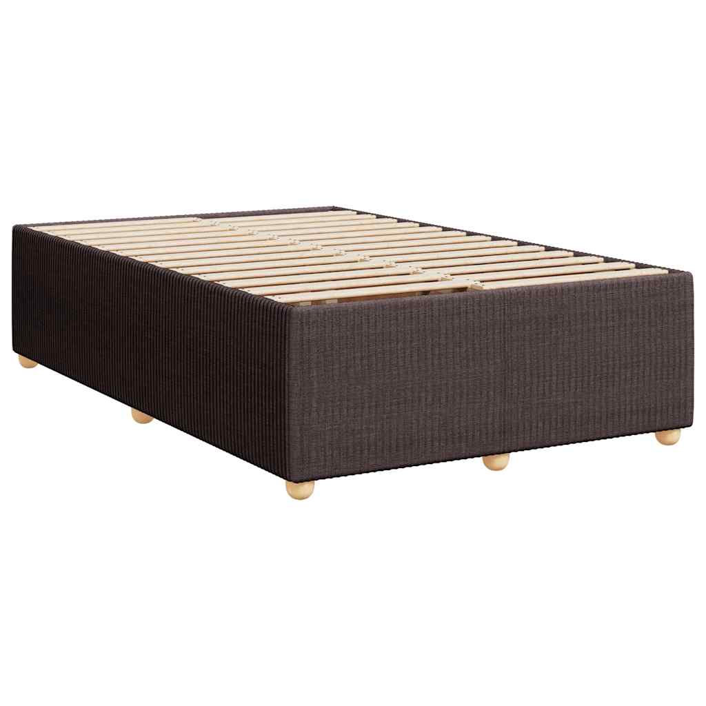 vidaXL Κρεβάτι Boxspring με Στρώμα Σκούρο Καφέ 120x200 εκ. Υφασμάτινο