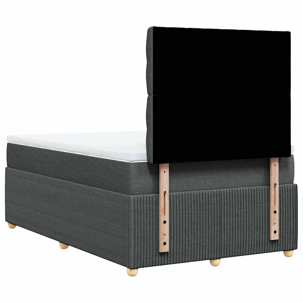 vidaXL Κρεβάτι Boxspring με Στρώμα Σκούρο Γκρι 120x200 εκ. Υφασμάτινο