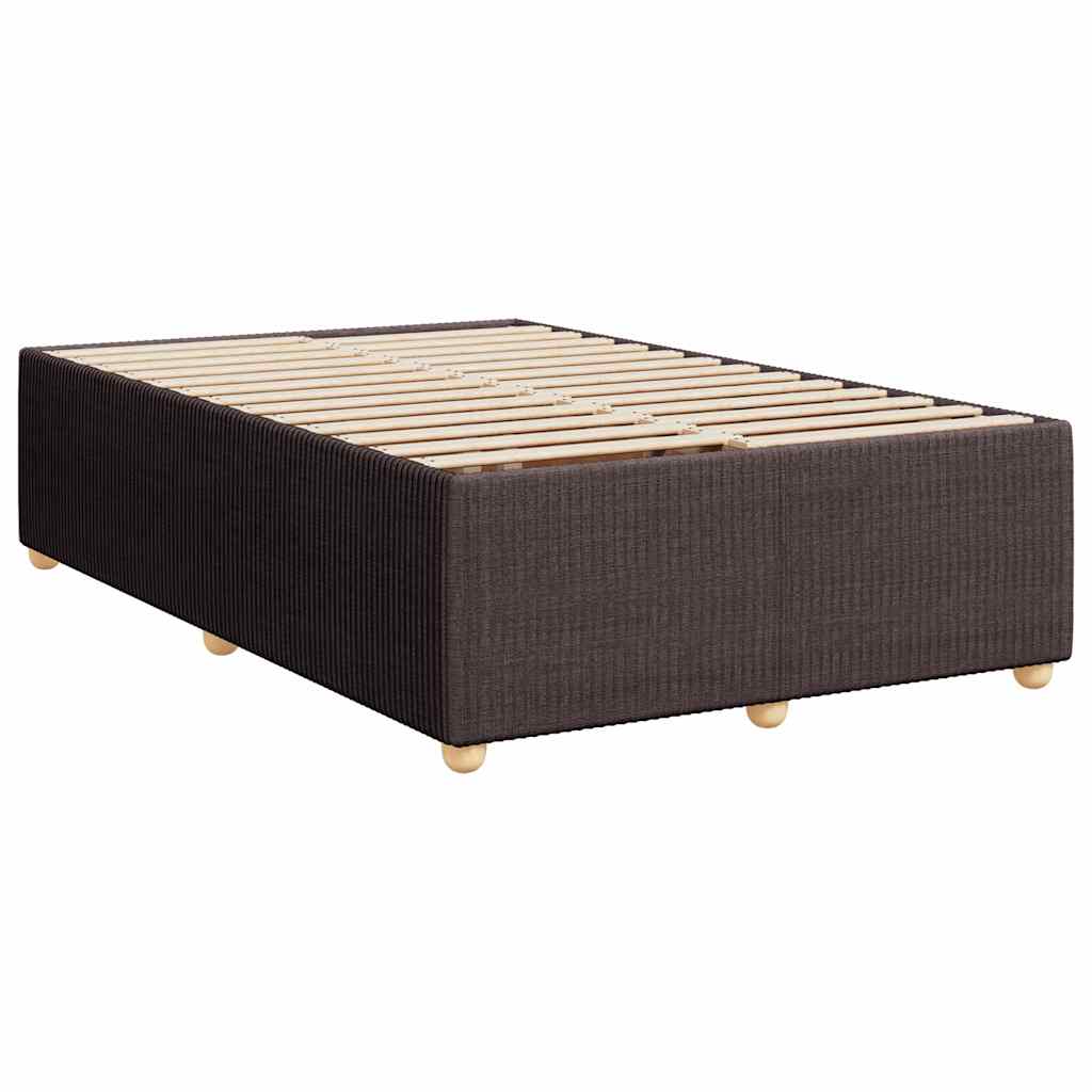 vidaXL Κρεβάτι Boxspring με Στρώμα Σκούρο Καφέ 120x200 εκ. Υφασμάτινο