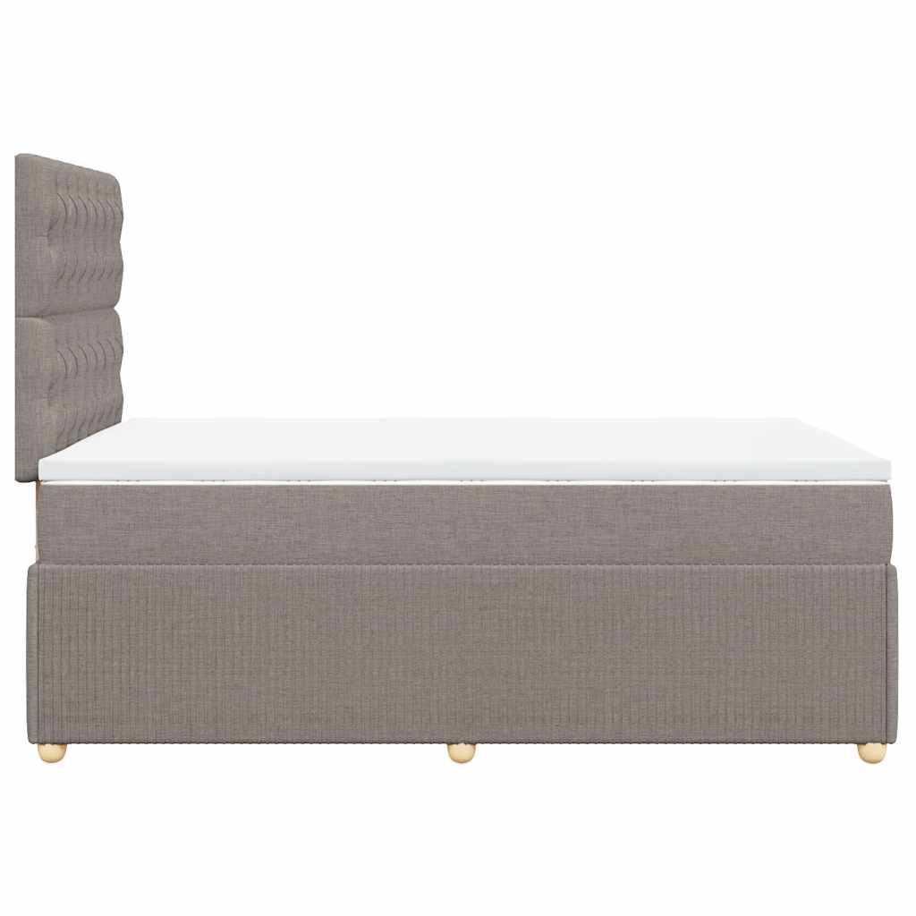 vidaXL Κρεβάτι Boxspring με Στρώμα Taupe 120x200 εκ. Υφασμάτινο