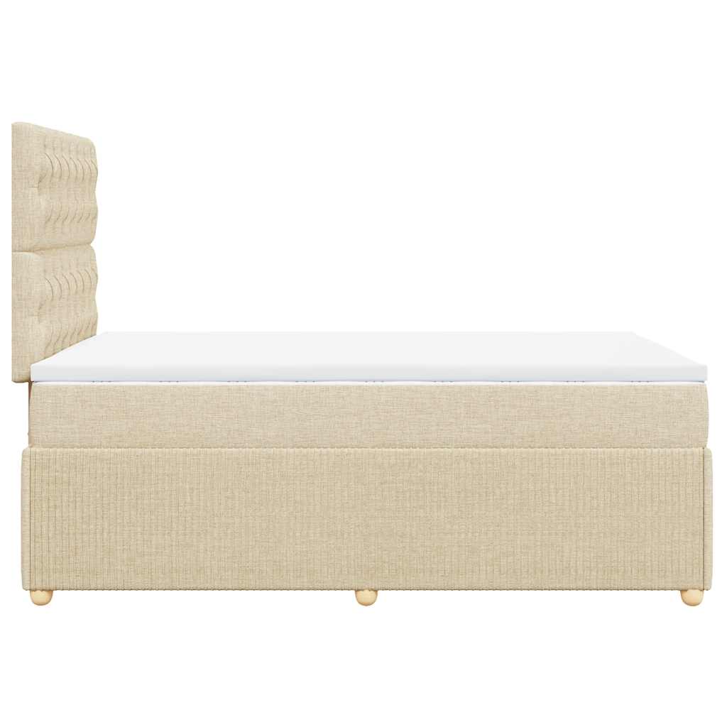 vidaXL Κρεβάτι Boxspring με Στρώμα Κρεμ 120x200 εκ. Υφασμάτινο