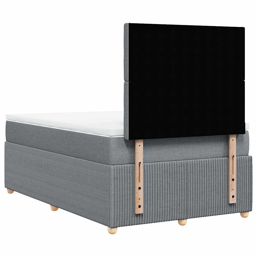 vidaXL Κρεβάτι Boxspring με Στρώμα Ανοιχτό Γκρι 120x200 εκ. Υφασμάτινο