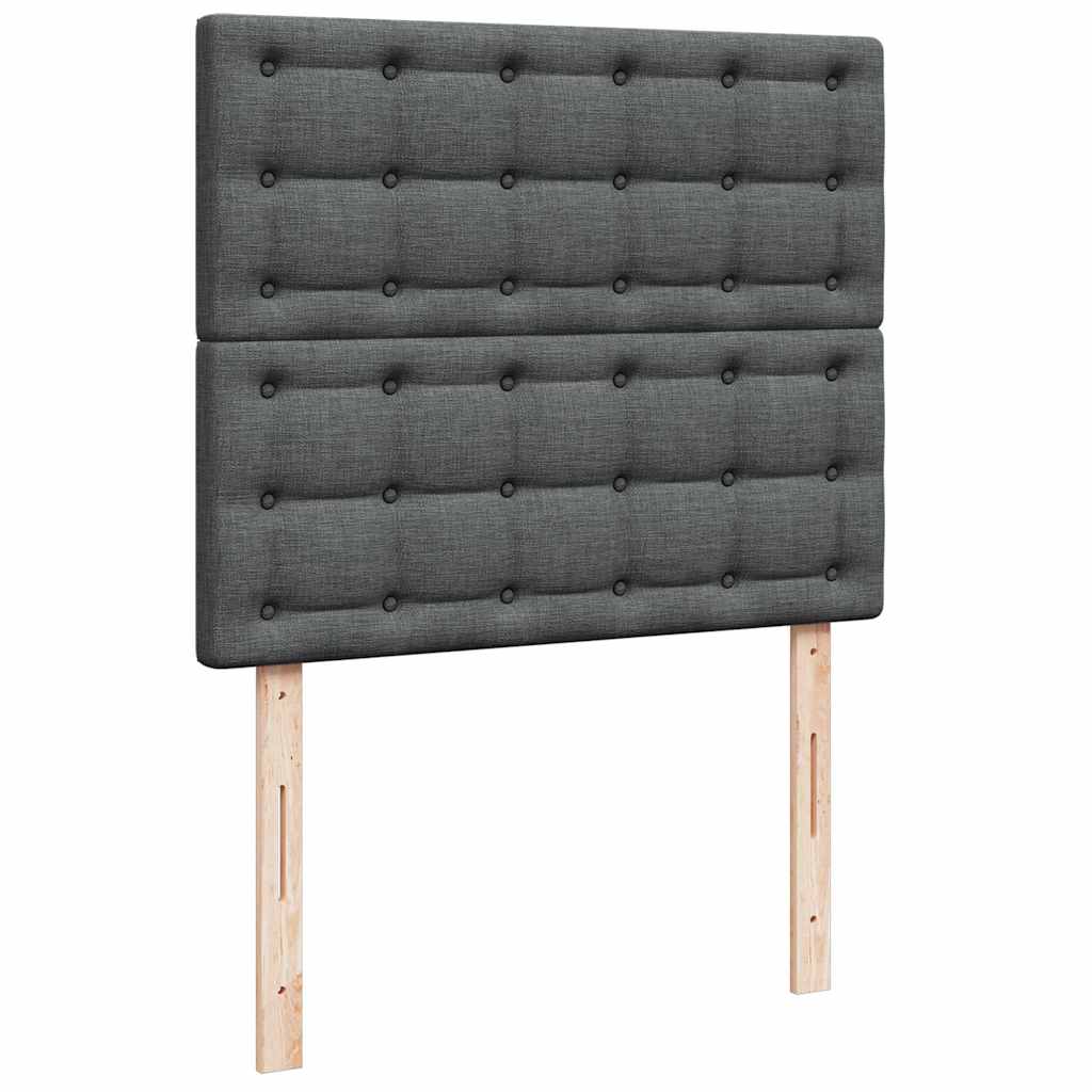 vidaXL Κρεβάτι Boxspring με Στρώμα Σκούρο Γκρι 120x200 εκ. Υφασμάτινο