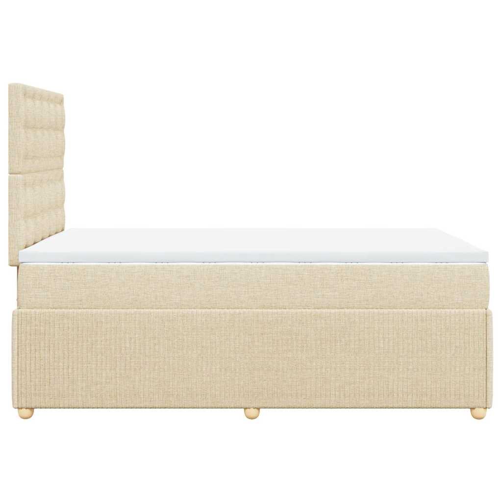 vidaXL Κρεβάτι Boxspring με Στρώμα Κρεμ 120x200 εκ. Υφασμάτινο