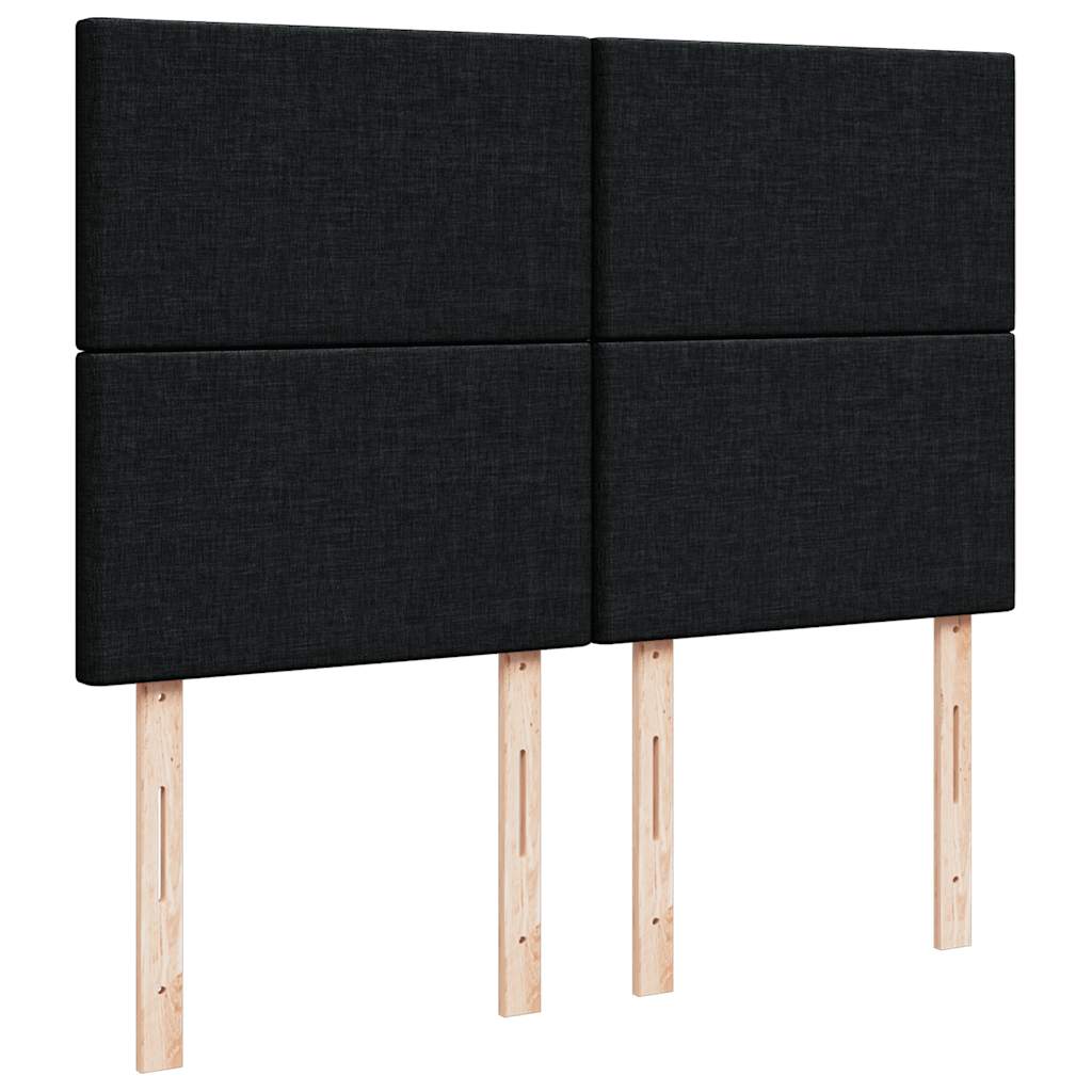 vidaXL Κρεβάτι Boxspring με Στρώμα Μαύρο 140x190 εκ. Υφασμάτινο