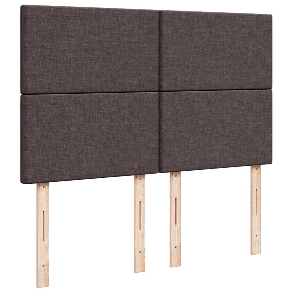 vidaXL Κρεβάτι Boxspring με Στρώμα Σκούρο Καφέ 140x190 εκ. Υφασμάτινο