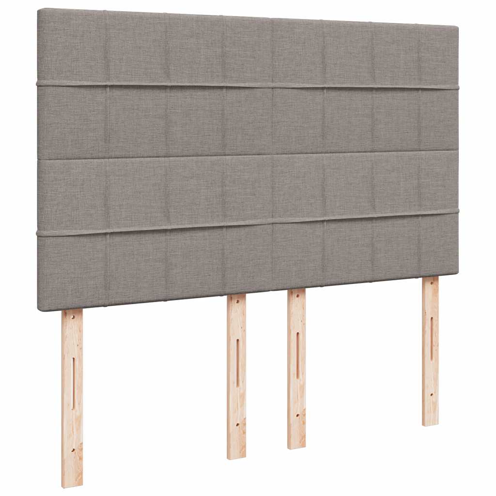 vidaXL Κρεβάτι Boxspring με Στρώμα Taupe 140x190 εκ. Υφασμάτινο