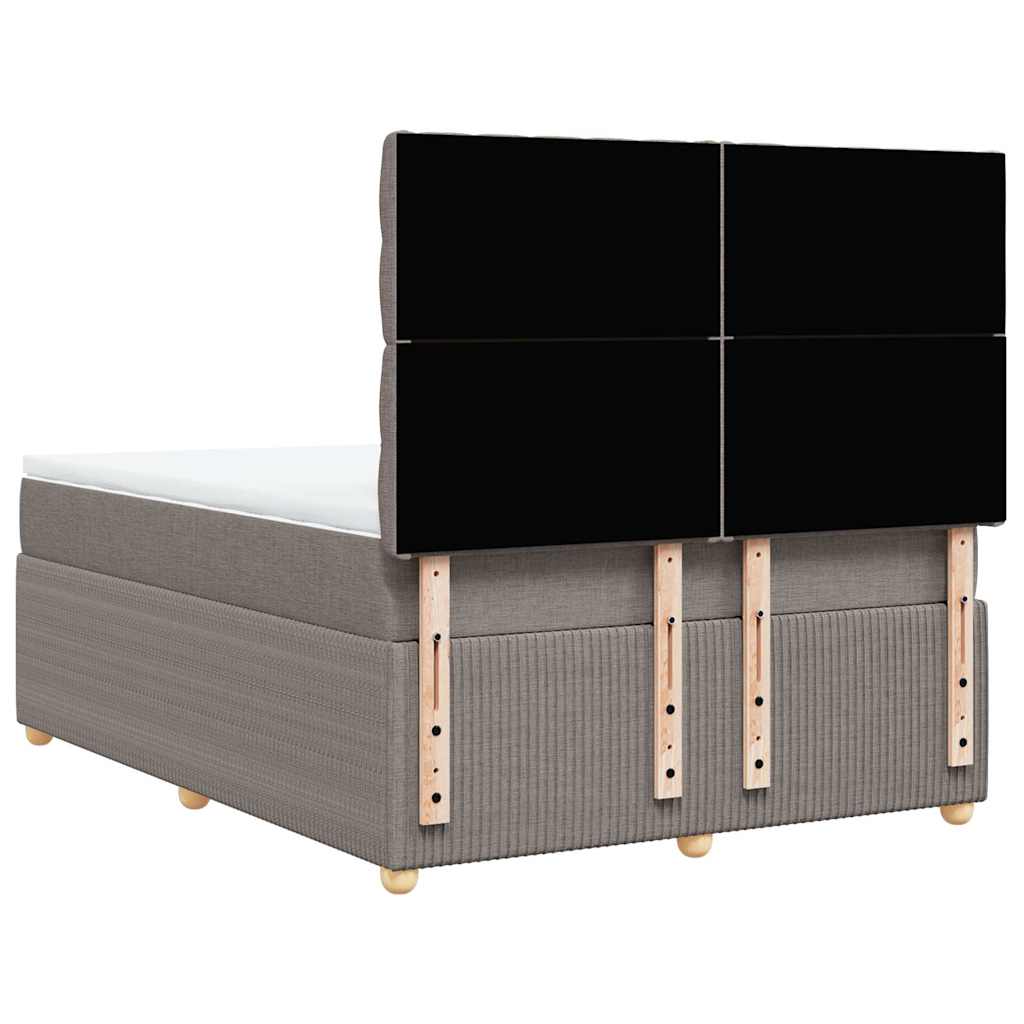 vidaXL Κρεβάτι Boxspring με Στρώμα Taupe 140x190 εκ. Υφασμάτινο