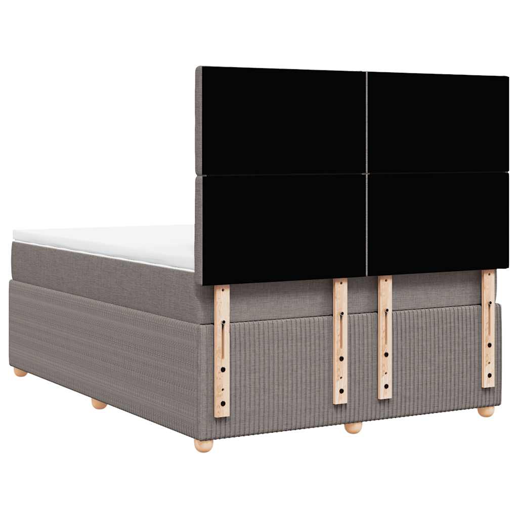 vidaXL Κρεβάτι Boxspring με Στρώμα Taupe 140x190 εκ. Υφασμάτινο