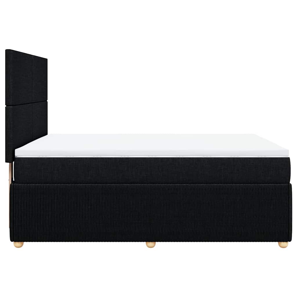 vidaXL Κρεβάτι Boxspring με Στρώμα Μαύρο 140x200 εκ. Υφασμάτινο