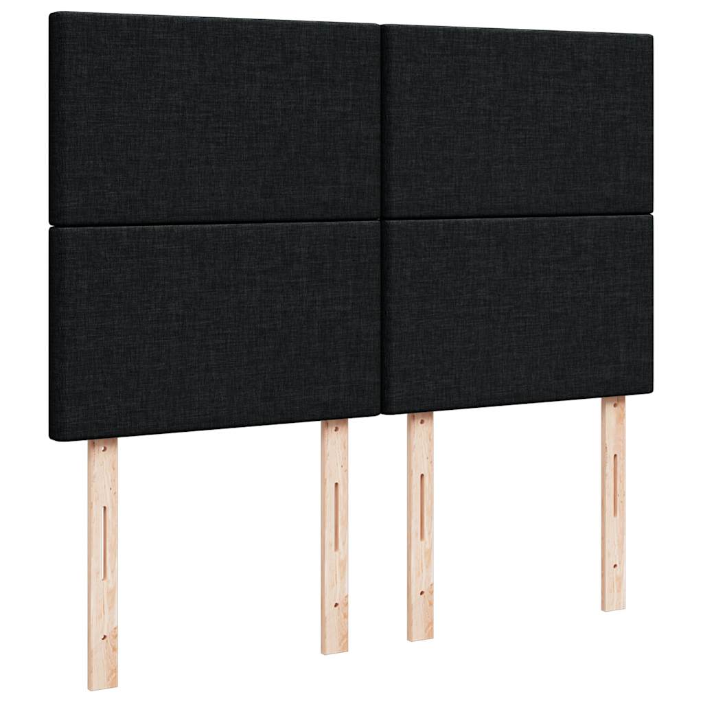 vidaXL Κρεβάτι Boxspring με Στρώμα Μαύρο 140x200 εκ. Υφασμάτινο