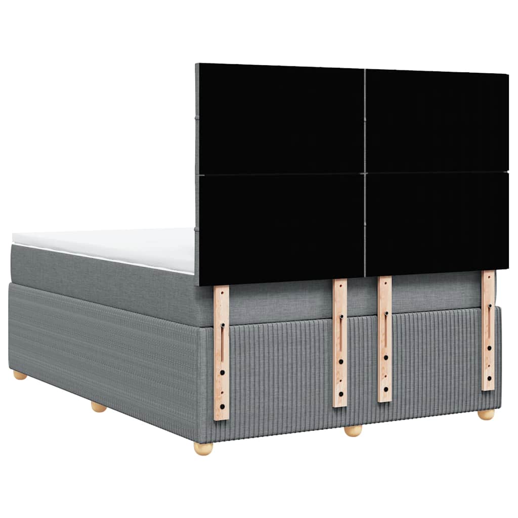 vidaXL Κρεβάτι Boxspring με Στρώμα Ανοιχτό Γκρι 140x200 εκ. Υφασμάτινο