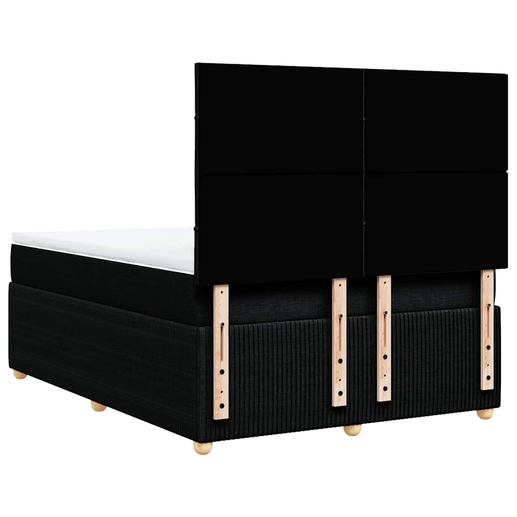 vidaXL Κρεβάτι Boxspring με Στρώμα Μαύρο 140x200 εκ. Υφασμάτινο