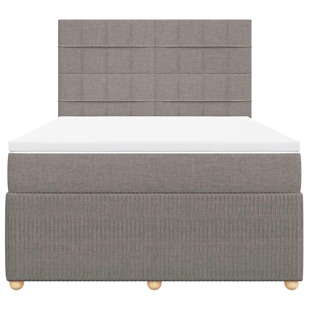 vidaXL Κρεβάτι Boxspring με Στρώμα Taupe 140x200 εκ. Υφασμάτινο