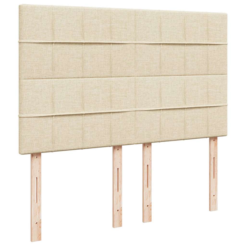 vidaXL Κρεβάτι Boxspring με Στρώμα Κρεμ 140x200 εκ. Υφασμάτινο