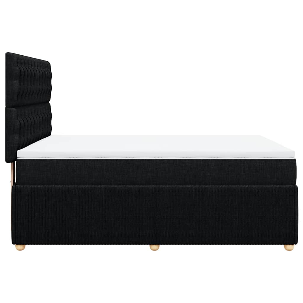 vidaXL Κρεβάτι Boxspring με Στρώμα Μαύρο 140x200 εκ. Υφασμάτινο