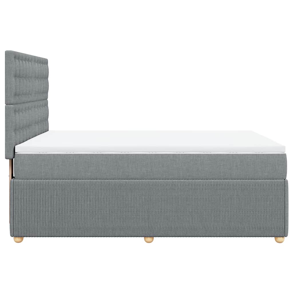 vidaXL Κρεβάτι Boxspring με Στρώμα Ανοιχτό Γκρι 140x200 εκ. Υφασμάτινο