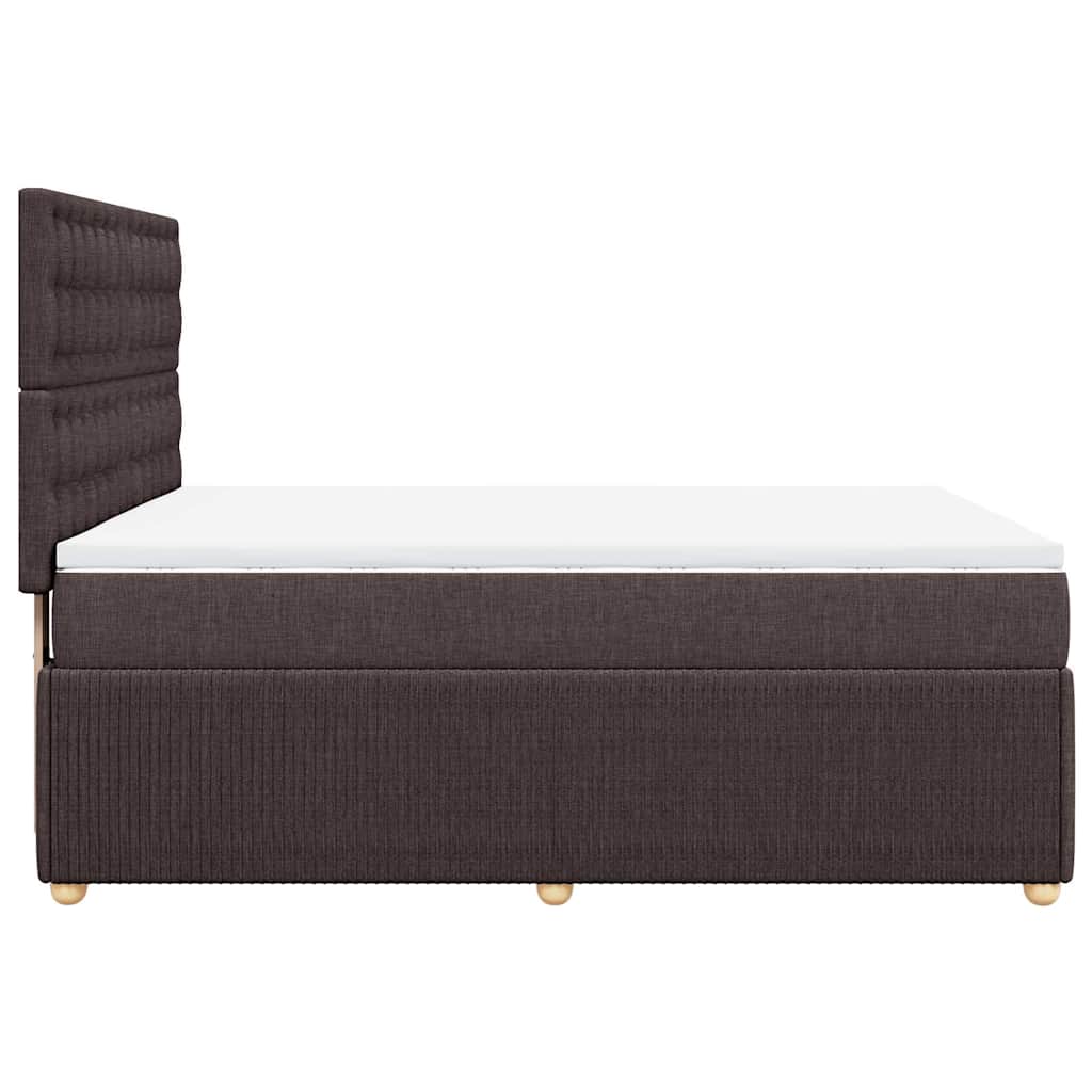 vidaXL Κρεβάτι Boxspring με Στρώμα Σκούρο Καφέ 140x200 εκ Υφασμάτινο