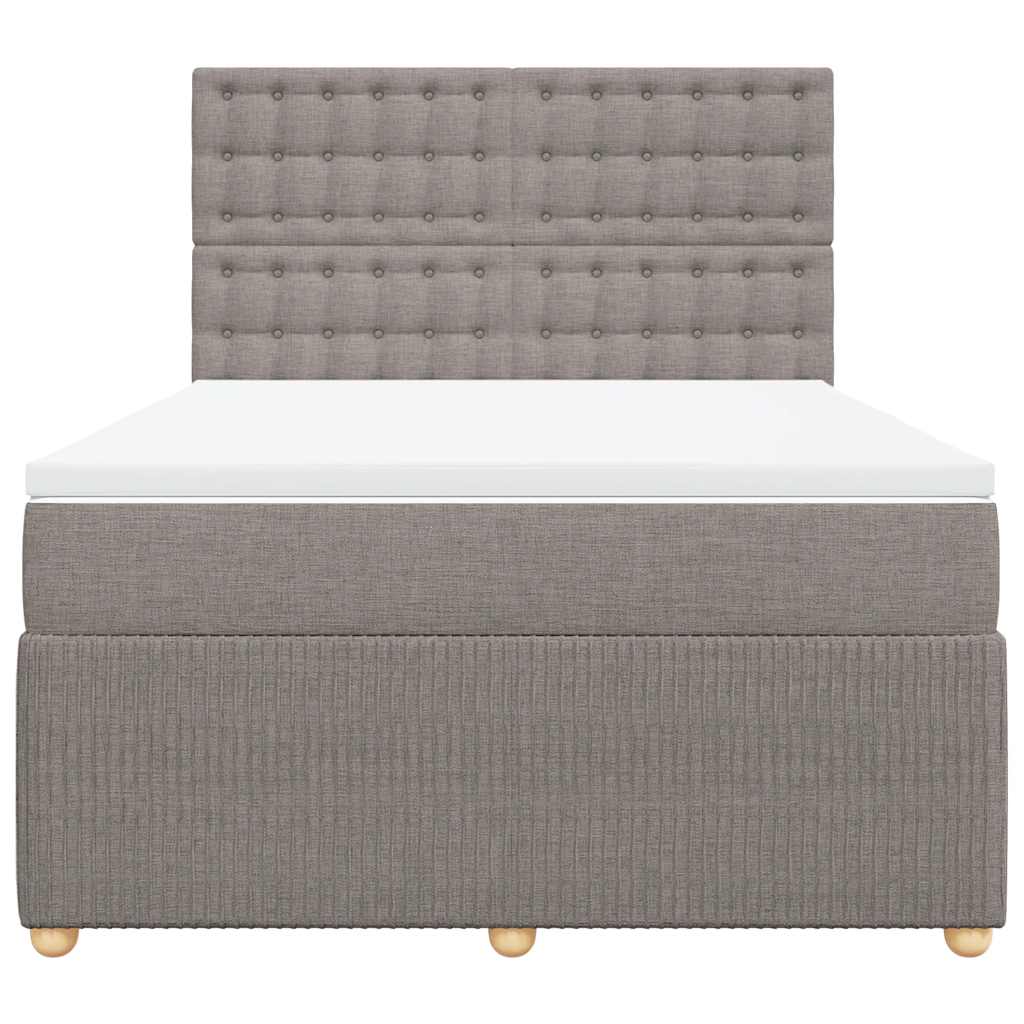 vidaXL Κρεβάτι Boxspring με Στρώμα Taupe 140x200 εκ. Υφασμάτινο